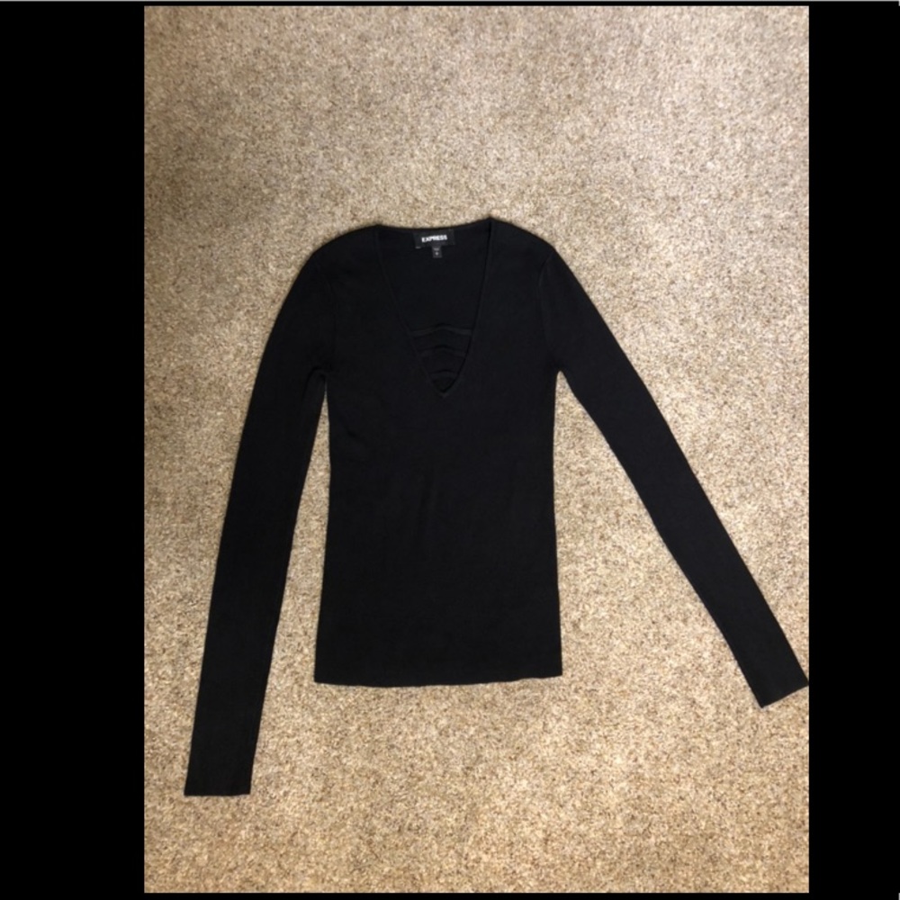 Women’s Black Express V-Neck Sweater Sz S